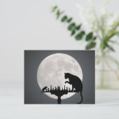 Kat N Muis Spelen Schaken Volle Maan Briefkaart (Staand voorkant)