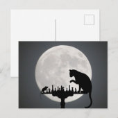 Kat N Muis Spelen Schaken Volle Maan Briefkaart (Voorkant / Achterkant)