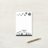 Kat na afdruk "Paw Print" Post-it® Notes (Op bureau)
