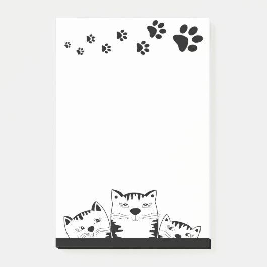 Kat na afdruk "Paw Print" Post-it® Notes (Voorkant)