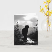 Kat na een regenbui Dank u Kaart (Gele Bloem)