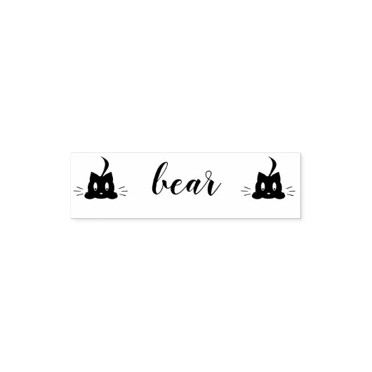 Kat naam stempel, aangepaste kat stempel, kat naam zelfinktende stempel (Design)