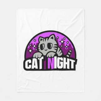 Kat nacht fleece deken