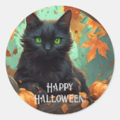 Kat najaar ronde sticker (Voorkant)