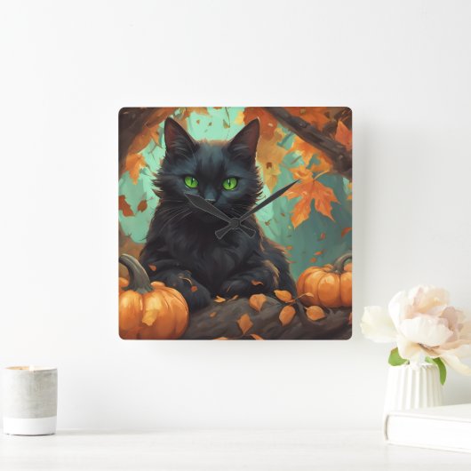 Kat najaar vierkante klok (Huis)