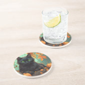 Kat najaar zandsteen onderzetter (Zijkant)