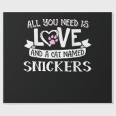 Kat Name Snickers Lovers | Alles wat je nodig hebt Cadeaupapier (Vlak)
