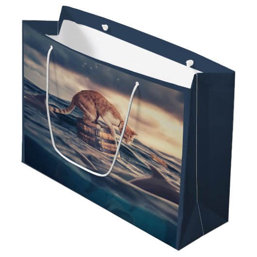 Kat Nap Droom of Nachtmerrie Groot Cadeauzakje (Voorkant Gekanteld)