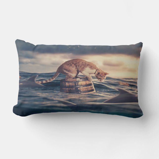 Kat Nap Droom of Nachtmerrie Kussen (Voorkant)