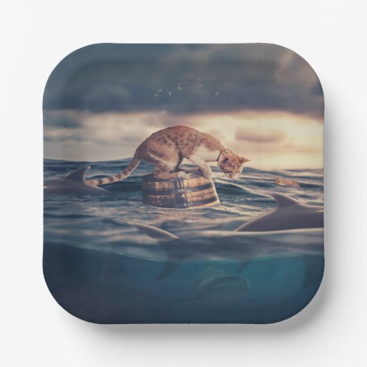 Kat Nap Droom of Nachtmerrie Papieren Bordje (Voorkant)