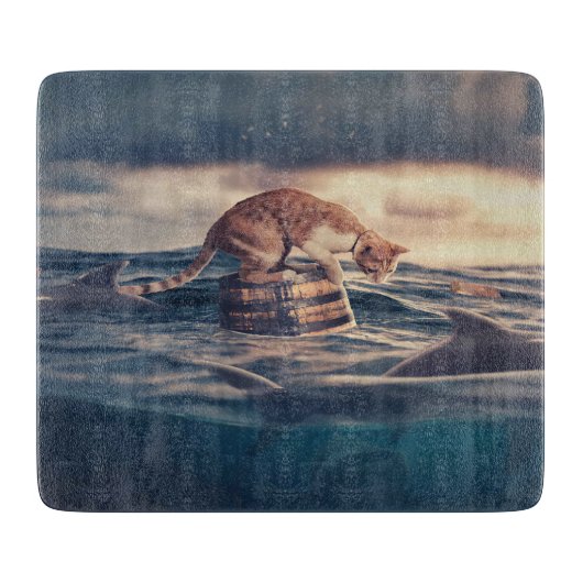 Kat Nap Droom of Nachtmerrie Snijplank (Voorkant)