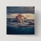 Kat Nap Droom of Nachtmerrie Vierkante Button 5,1 Cm (Voorkant)