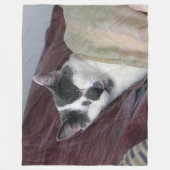 Kat Napping Fleece Deken (Voorkant)