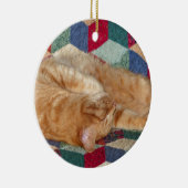 Kat Napping Keramisch Ornament (Rechts)