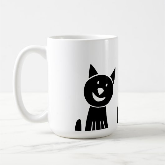 Kat, natuur, tekenen koffiemok (Links)