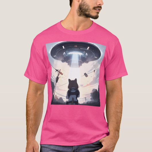 Kat neemt op door UFO T-shirt (Voorkant)