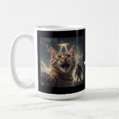 Kat neemt selfie met ufo en bigfoot grappig cadeau koffiemok (Links)