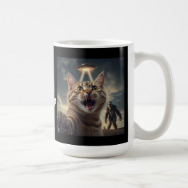 Kat neemt selfie met ufo en bigfoot grappig cadeau koffiemok