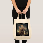 Kat neemt selfie met ufo en bigfoot grappig cadeau tote bag (Voorkant (product))