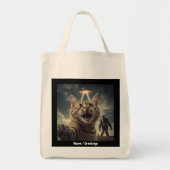 Kat neemt selfie met ufo en bigfoot grappig cadeau tote bag (Voorkant)