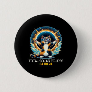 Kat Nemen Selfie Solar Eclipse Solar Eclipse 2024 Ronde Button 5,7 Cm