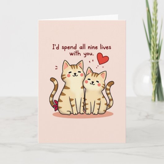 Kat Nine Lives Liefde Kaart (Voorkant)