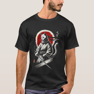 Kat Ninja Japanse Samurai Japan Krijger Moeder Vad T-shirt