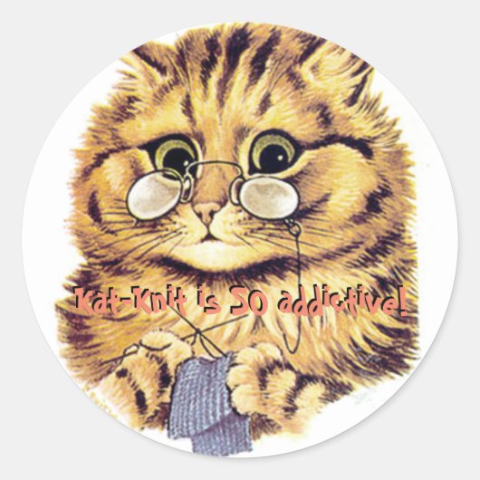 "Kat-Nip is zo verslavend!" Ronde Sticker (Voorkant)