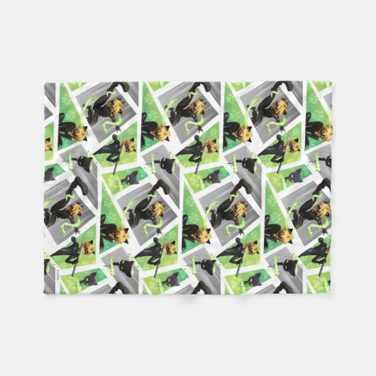 Kat Noir & Plagpatroon Fleece Deken (Voorkant (Horizontaal))