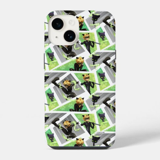 Kat Noir & Plagpatroon iPhone Hoesje (Achterkant)