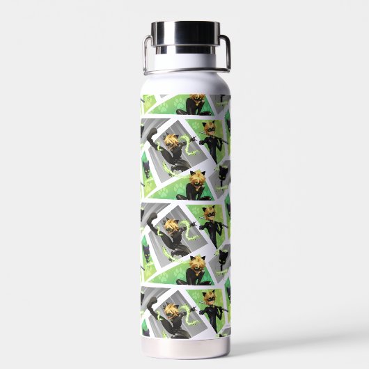Kat Noir & Plagpatroon Waterfles (Achterkant)