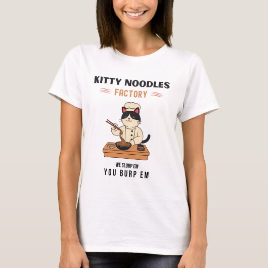 Kat Noodles Factory T-shirt (Voorkant)
