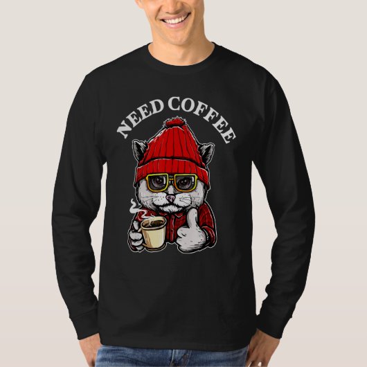 Kat-noodzaak koffie t-shirt (Voorkant)