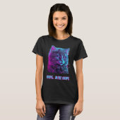 Kat nope gewoon nope retrowave ragdoll luisteren m t-shirt (Voorkant volledig)
