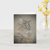 Kat notecard kaart (Gele Bloem)