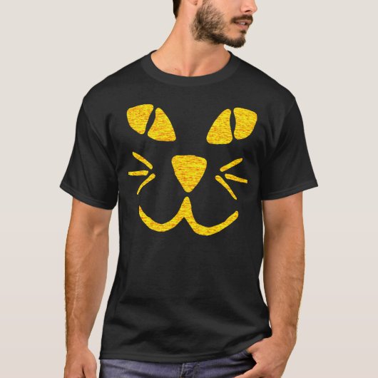 Kat-o-Lantern pompoen met donkere T-shirt (Voorkant)