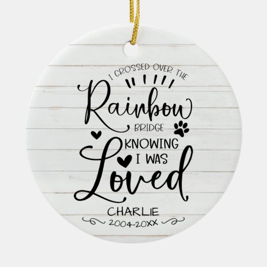 Kat of hond huisdier liefdevol aandenken rustiek keramisch ornament (Voorkant)