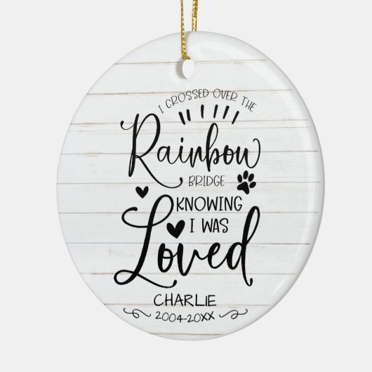 Kat of hond huisdier liefdevol aandenken rustiek keramisch ornament (Links)