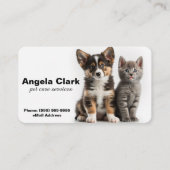 Kat of hond of gezelschapsdieren die lopen/zittend visitekaartje (Voorkant)