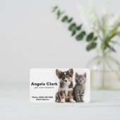 Kat of hond of gezelschapsdieren die lopen/zittend visitekaartje (Staand voorkant)