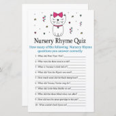 Kat- of Kitten Nursery Rhyme Quiz-baby shower (Voorkant / Achterkant)