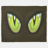 Kat Ogen Fleece Deken (Voorkant (Horizontaal))