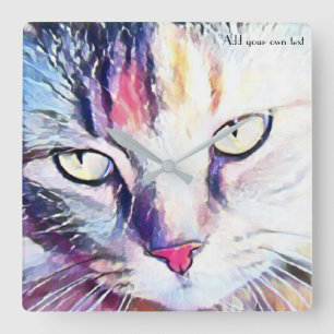 kat-ogen-klok vierkante klok
