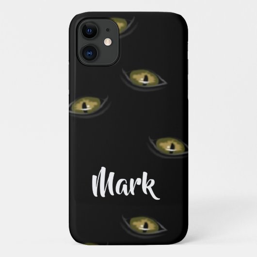 Kat-ogen van de douane op zwart Case-Mate iPhone case (Achterkant)