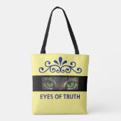 Kat-ogen van de grafische florvector aangepaste fo tote bag (Achterkant)