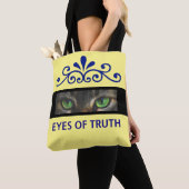 Kat-ogen van de grafische florvector aangepaste fo tote bag (Dichtbij)