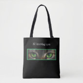 Kat-ogen zwart tote bag (Voorkant)