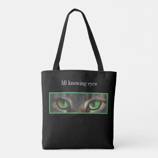 Kat-ogen zwart tote bag (Achterkant)