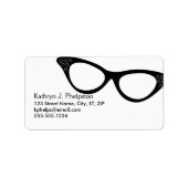 Kat-ogen zwarte glazen Adres Etiket (Voorkant)