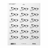  Kat-ogen zwarte glazen Adres Etiket (Full Sheet)